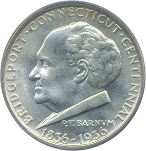 image for: 1936 50c Bridgeport PCGS MS65
