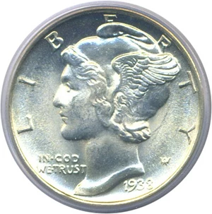 image for: 1938-D 10c PCGS MS65 FB