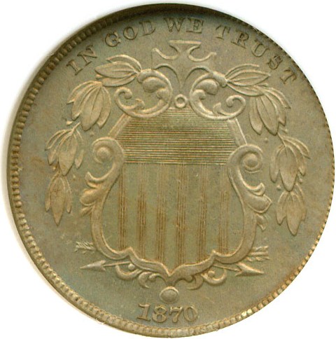 image for: 1870 5c  ANACS Proof 64 