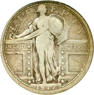 image for: 1917-S 25c Type 1 DGS F12 (Cleaned)