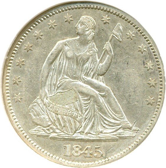 image for: 1845 50c DGS XF45  (Cleaned)