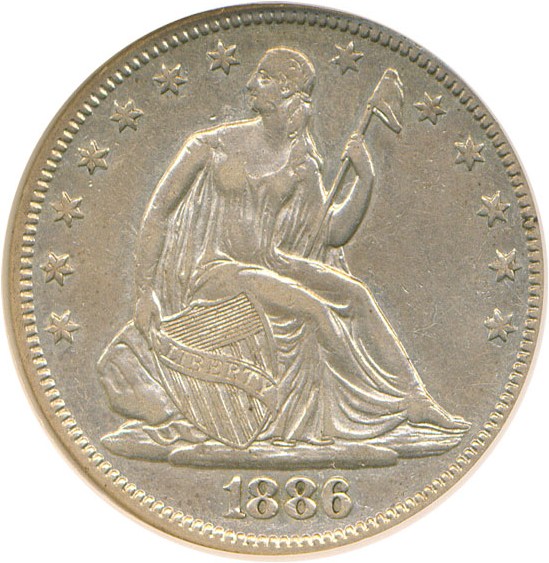 image for: 1886 50c DGS XF45  (Lightly Cleaned)