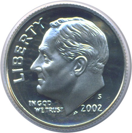 image for: 2002-S 10c  PCGS Proof 69 DCameo