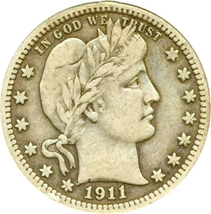 image for: 1911-D 25c DGS VF30