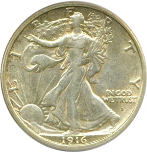 image for: 1916-D 50c PCGS AU50