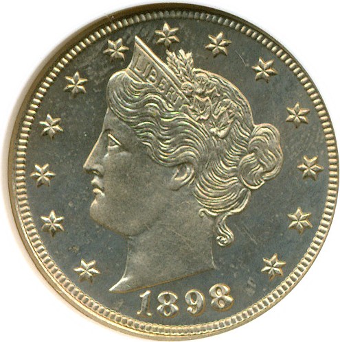 image for: 1898 5c  NGC Proof 64 Cameo