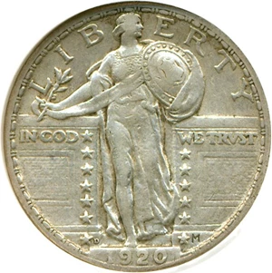 image for: 1920-D 25c DGS XF40 (Cleaned, Light Scratch Reverse)