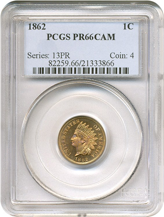 image for: 1862 1c  PCGS Proof 66 Cameo