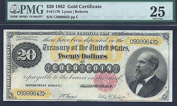 image for: Fr.1178 1882 $20  PMG VF25  [C8999643]