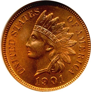 image for: 1901 1c NGC MS65 RD