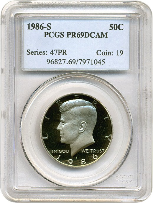 image for: 1986-S 50c  PCGS Proof 69 DCameo