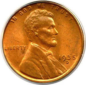 image for: 1935-D 1c ANACS MS64 RB