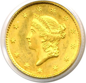 image for: 1851 G$1 PCGS/CAC MS65