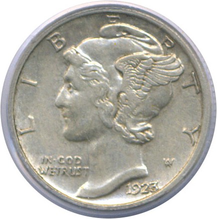 image for: 1923-S 10c  PCGS AU50