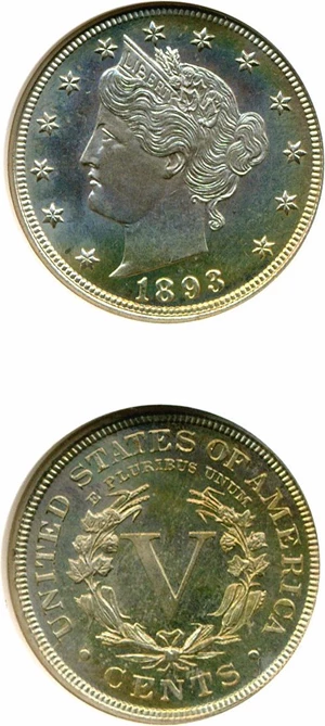 image for: 1893 5c NGC Proof 67 *Star - Color*