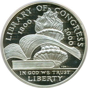 image for: 2000-P $1 Library of Congress PCGS Proof 69 DCameo