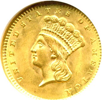 image for: 1856 G$1 Upright 5 DGS MS63 