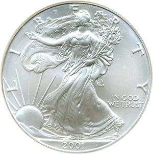 image for: 2001 $1 Silver Eagle NGC MS70