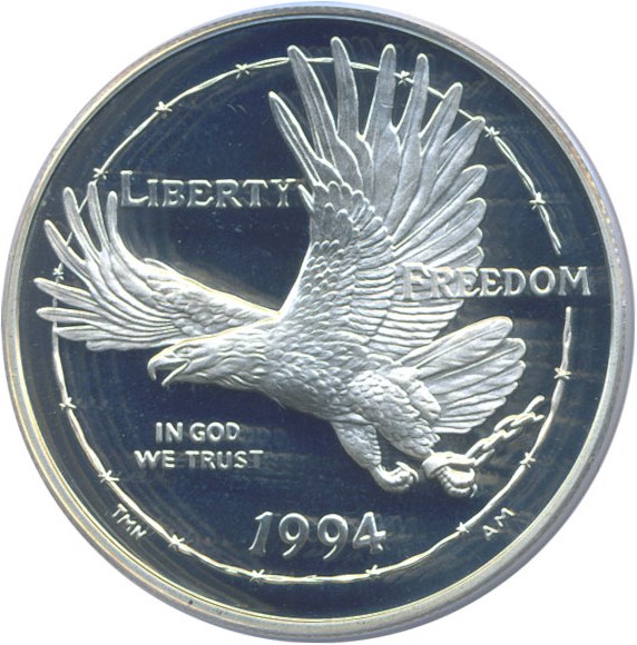 image for: 1994-P $1 Prisoner of War PCGS Proof 69 DCameo