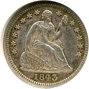 image for: 1843 H10c NGC AU58