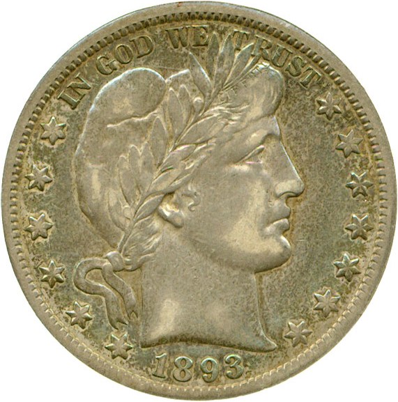 image for: 1893-O 50c DGS XF40  (Cleaned and Retoned)