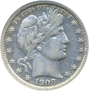 image for: 1908-S 50c DGS VF30 (Cleaned)