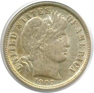 image for: 1907-O 10c PCGS AU58