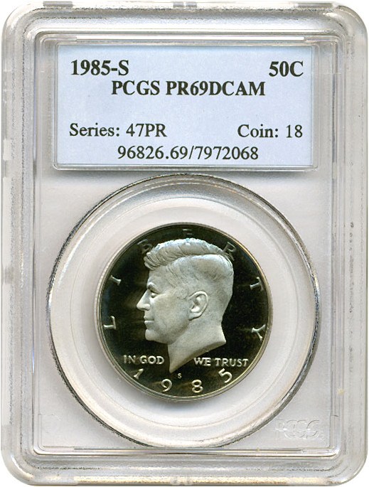 image for: 1985-S 50c  PCGS Proof 69 DCameo