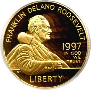image for: 1997-W $5 Franklin D. Roosevelt PCGS Proof 69 DCameo