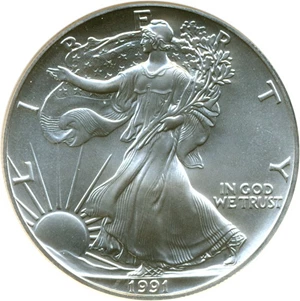 image for: 1991 $1 Silver Eagle NGC MS69