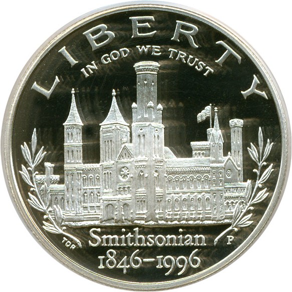 image for: 1996-P $1 Smithsonian PCGS Proof 69 DCameo