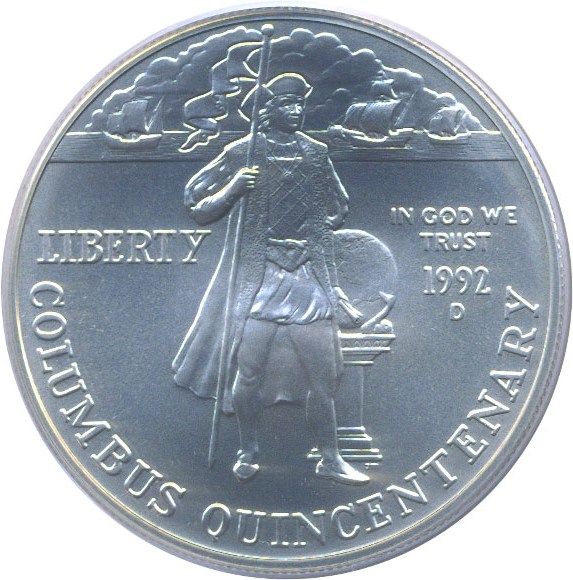 image for: 1992-D $1 Columbus PCGS MS69 