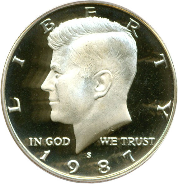 image for: 1987-S 50c  PCGS Proof 69 DCameo