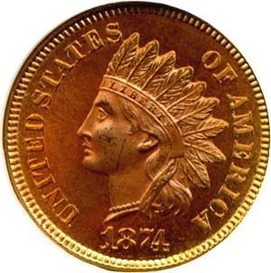 image for: 1874 1c NGC Proof 65 RB
