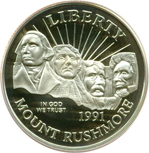 image for: 1991-S 50c Mt. Rushmore PCGS Proof 69 DCameo