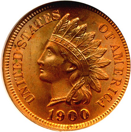 image for: 1900 1c  NGC MS65 RD