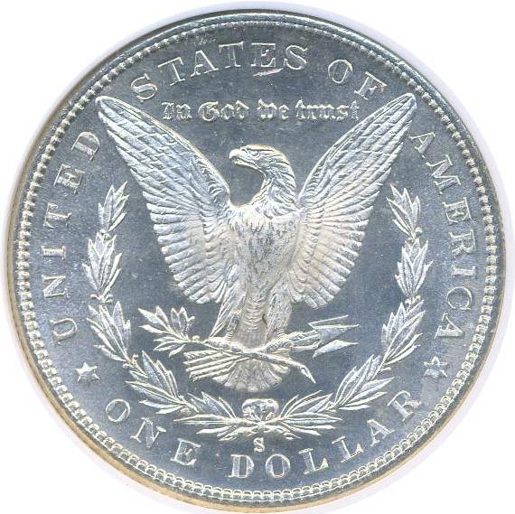 image for: Top 100 VAM: 1880-S $1 VAM 9  8/7  Large S NGC MS63 