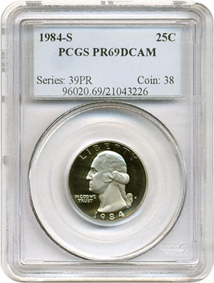 image for: 1984-S 25c PCGS Proof 69 DCameo
