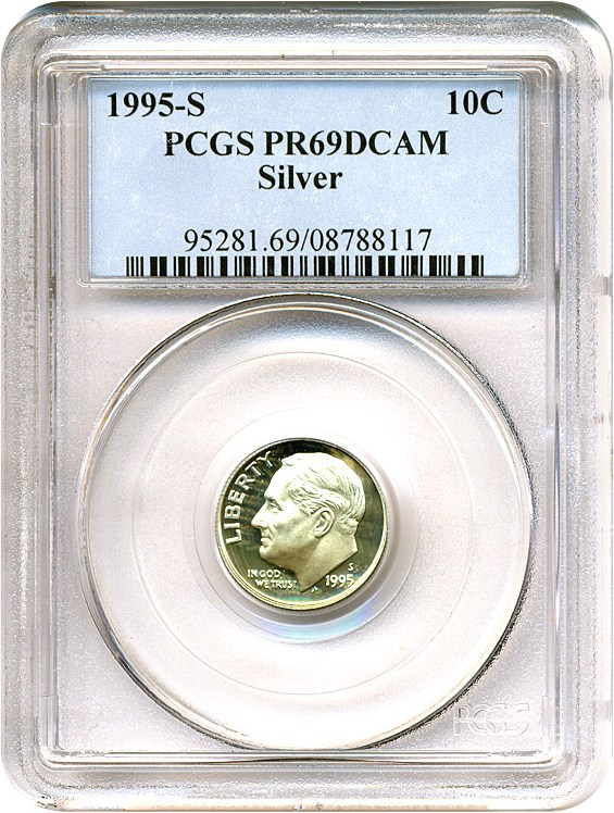 image for: 1995-S 10c Silver PCGS Proof 69 DCameo