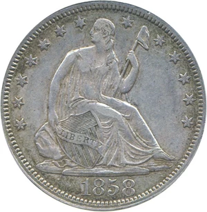 image for: 1858 50c DGS XF45 (Lightly Cleaned)