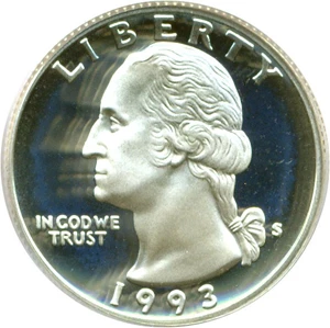image for: 1993-S 25c Silver PCGS Proof 69 DCameo