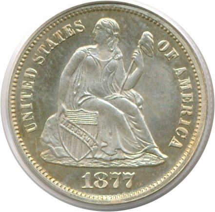 image for: 1877 10c  PCGS/CAC Proof 64