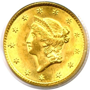 image for: 1853 G$1 PCGS/CAC MS64