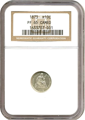 image for: 1873 H10C NGC Proof 65 Cameo