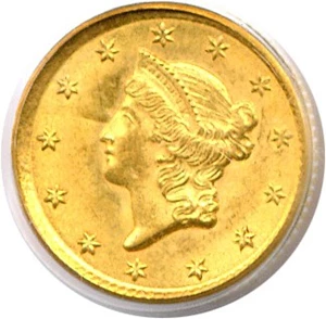 image for: 1852 G$1 PCGS/CAC MS63