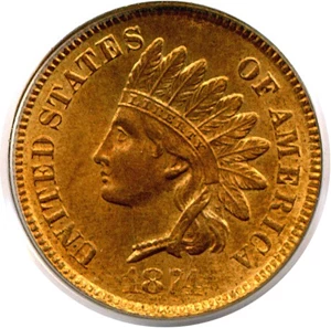 image for: 1874 1c PCGS MS64 RD