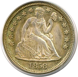 image for: 1858 10c PCGS/CAC MS64