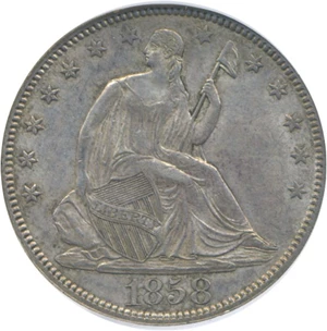 image for: 1858 50c DGS AU50