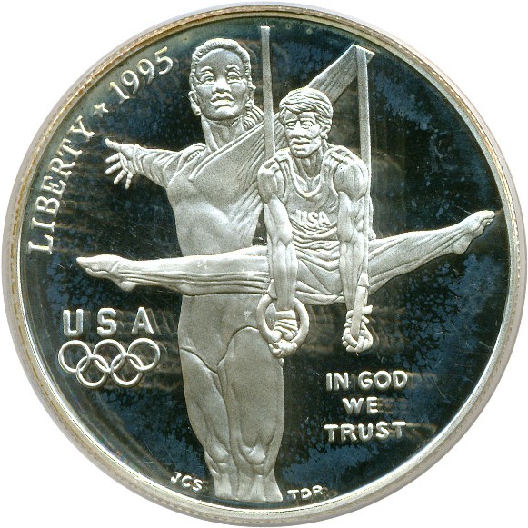 image for: 1995-P $1 Olympic Gymnastics PCGS Proof 69 DCameo