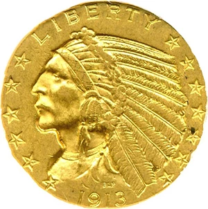 image for: 1913 $5 DGS AU55